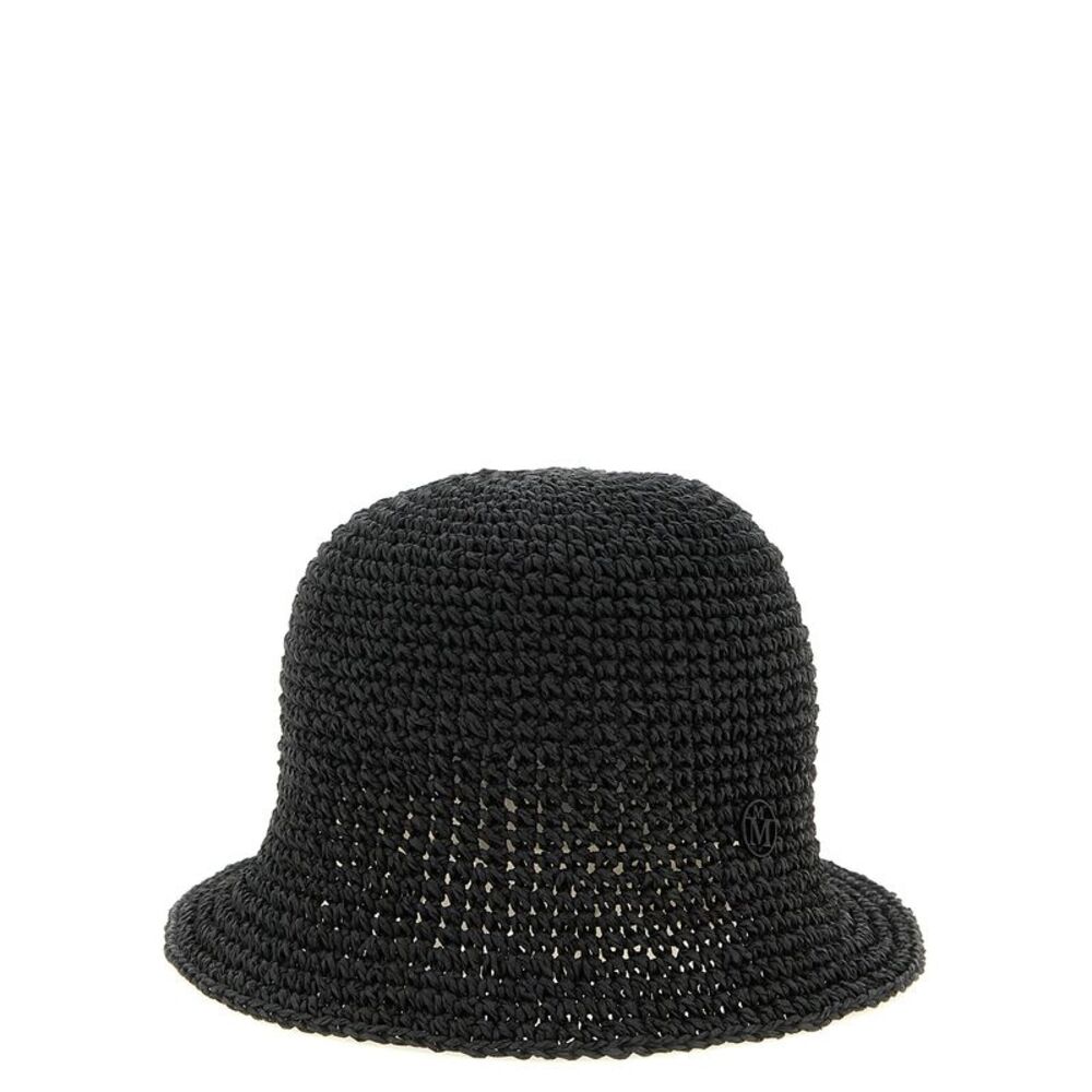 Maison Michel Black Papier Bucket Women's Hat